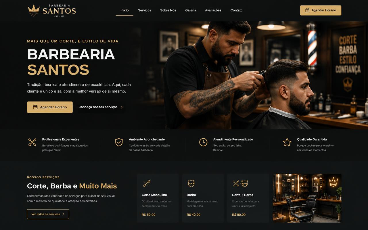 Tela do Barbearia conceito